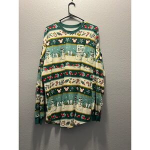 Disney World Holiday Christmas‎ Snowman Mickey Mouse Long Sleeve Shirt
